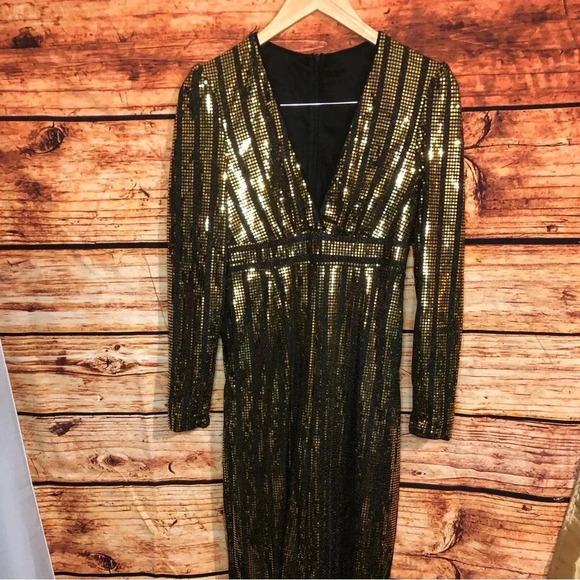 Black and Gold wide leg jumpsuit - Picture 3 of 15